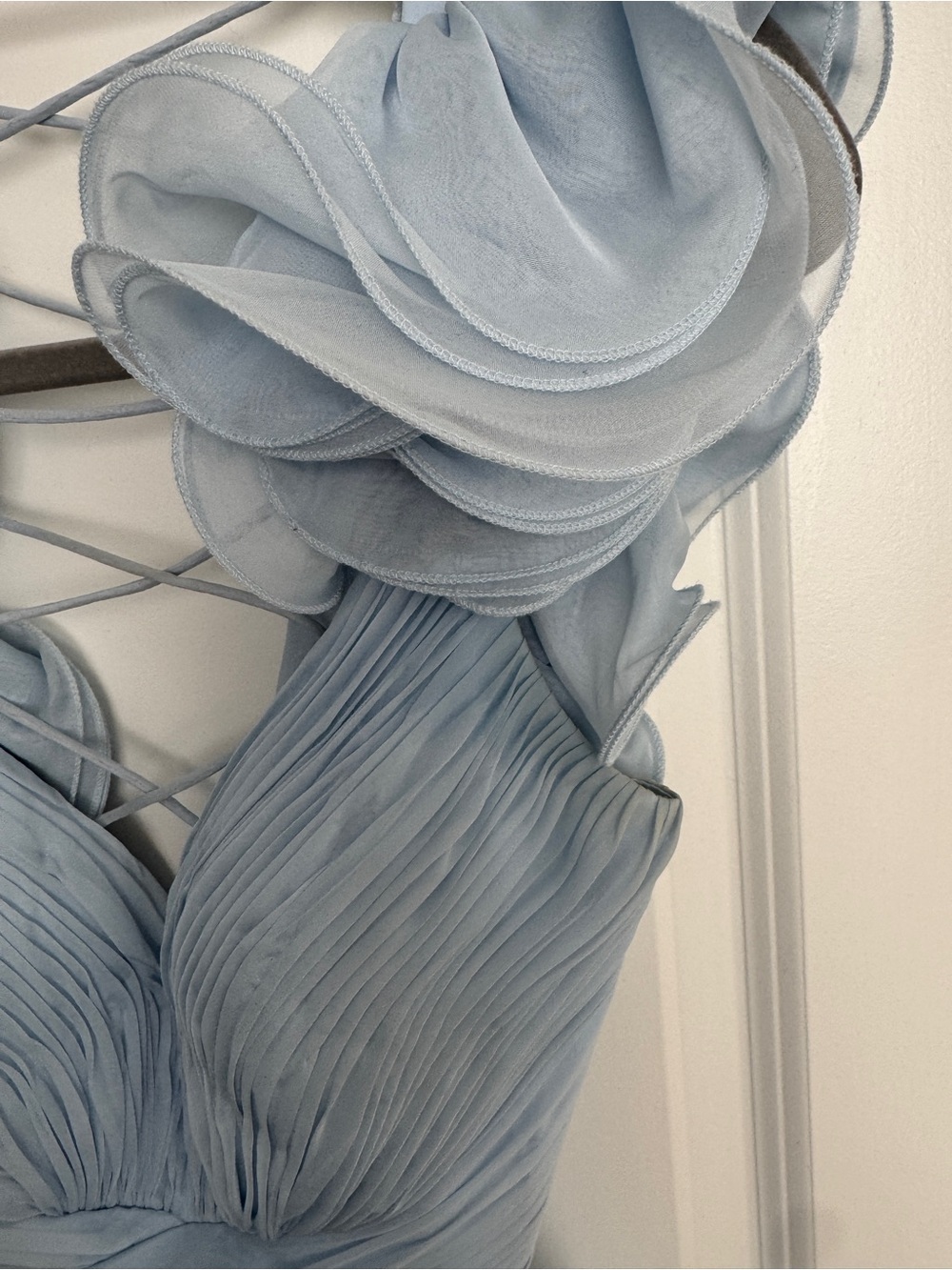 Mac Duggal Ethereal Light Blue Ruffled Tulle Gown - Picture 5 of 16